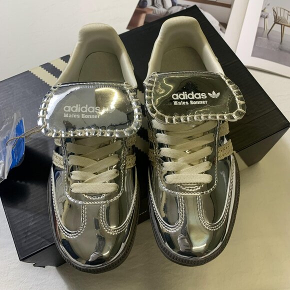 New Adidas Samba x Wales Bonner Silver Metallic - Picture 2 of 10
